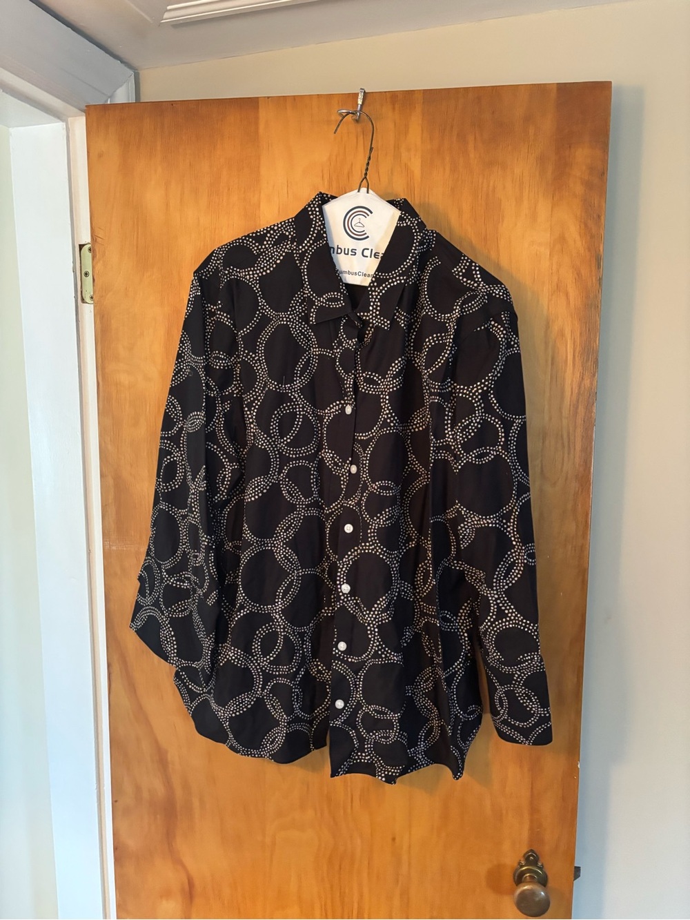 Chico's Women's Black And White Button-Down Shirt Size 18